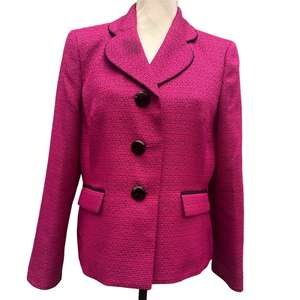 Le Suit Hot Pink and Black Blazer
